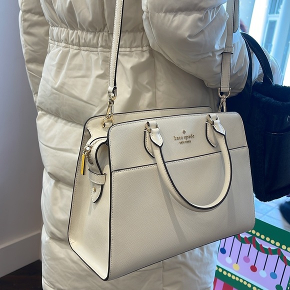 Kate Spade Madison Saffiano Leather Medium Satchel
COLOR:
Meringue 
NWT - Picture 15 of 16